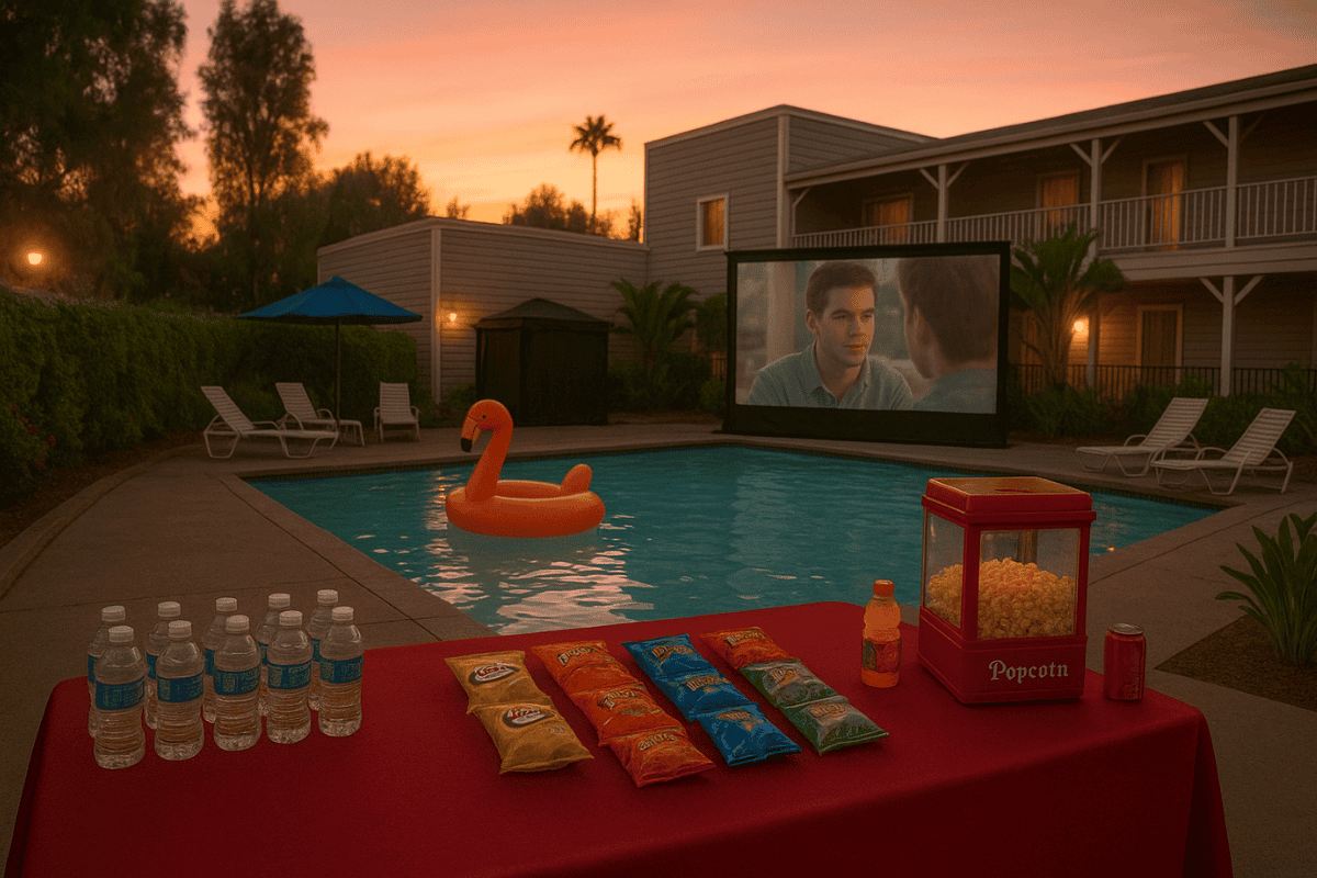 Circle Dive-in Movie by the pool