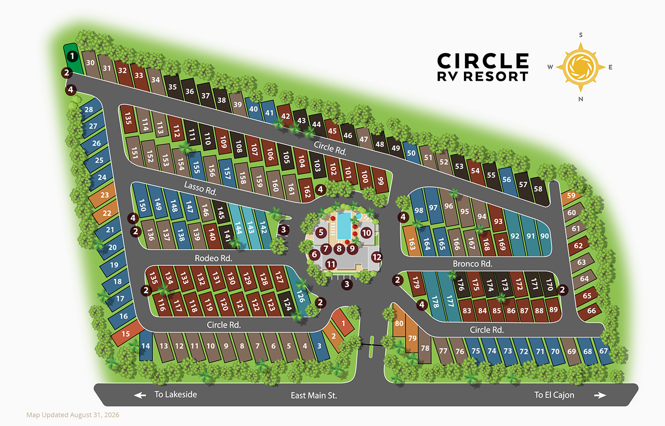 View our site types at Circle RV Resort