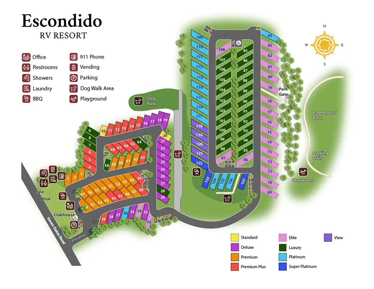 Escondido RV Resort Map