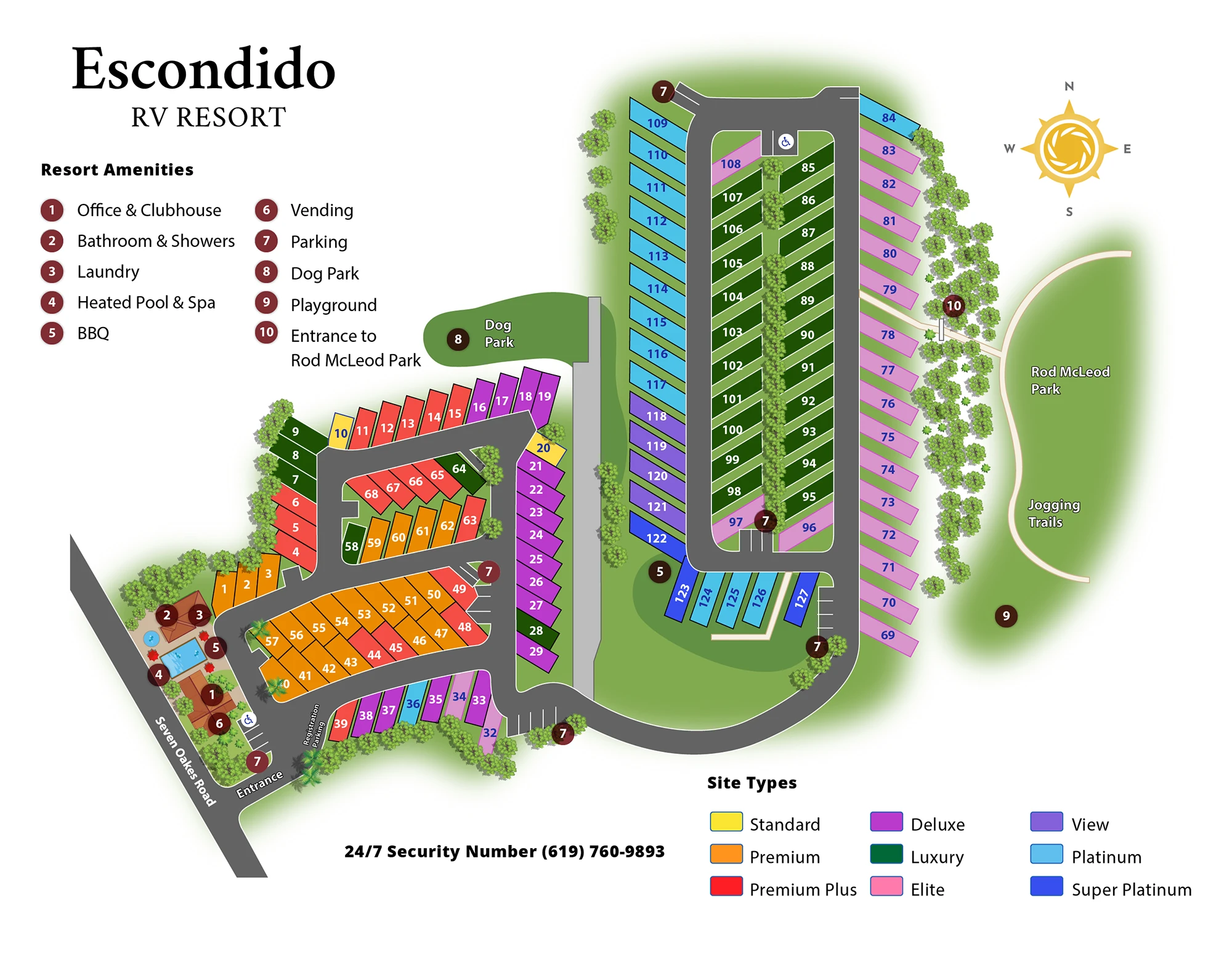 Escondido RV Resort Map