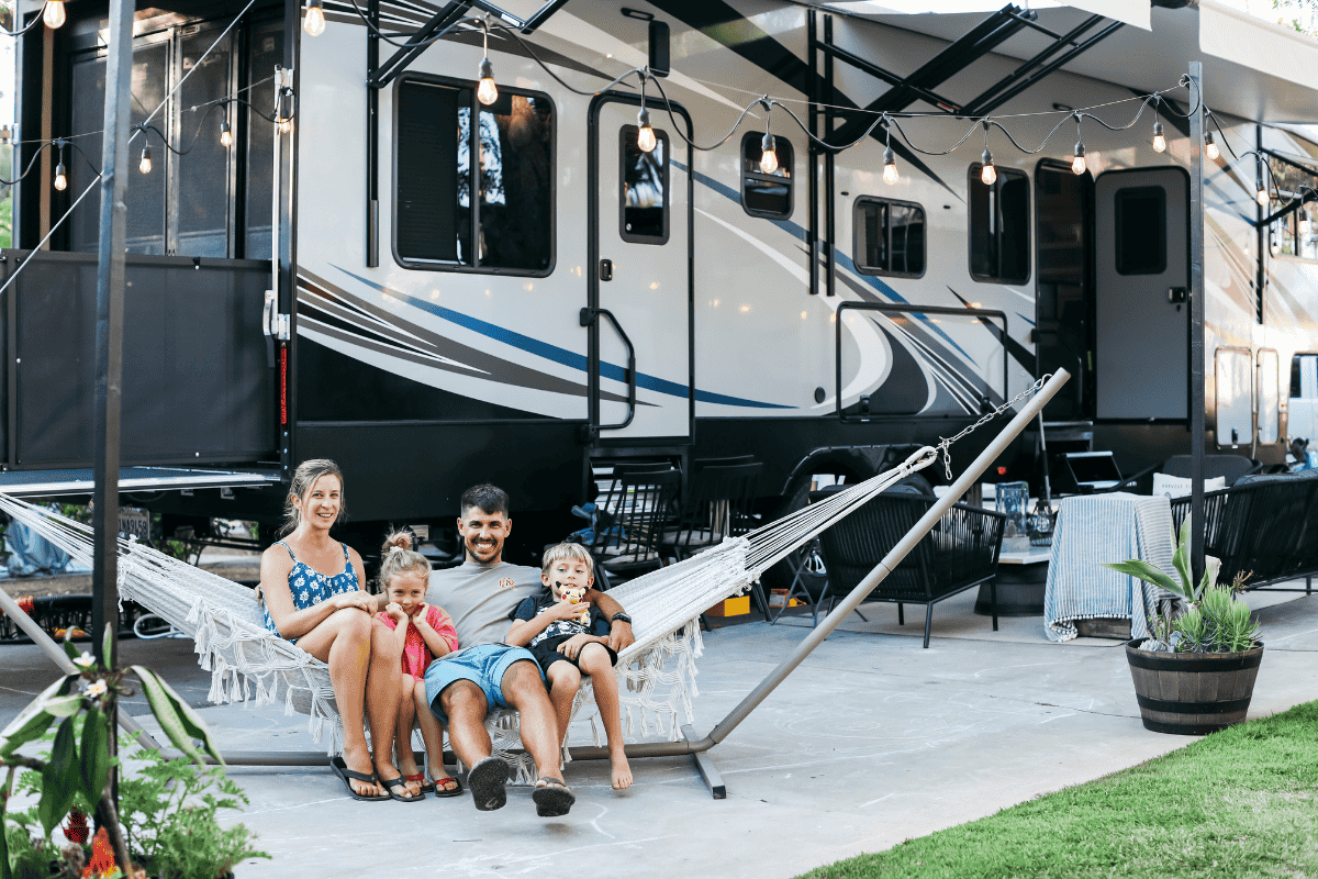 Happy family at San Diego RV Resort