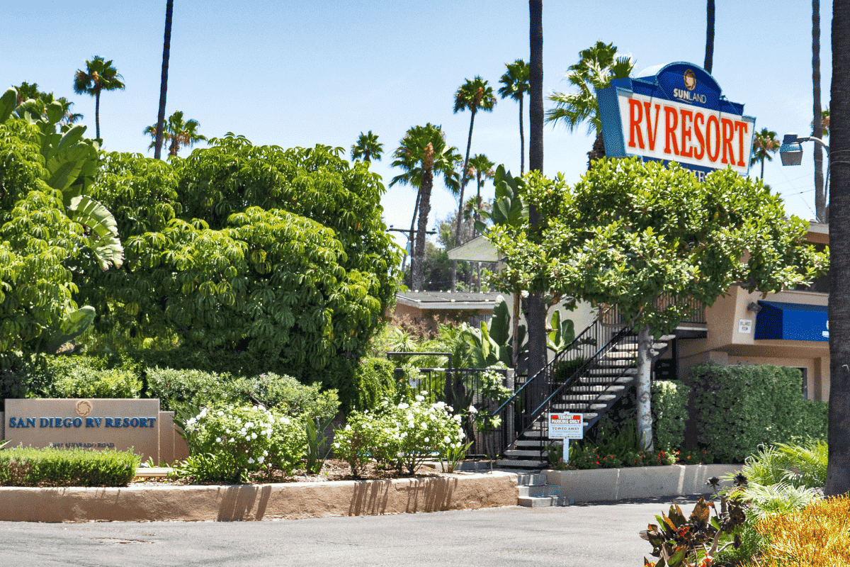 San Diego RV Resort entrance