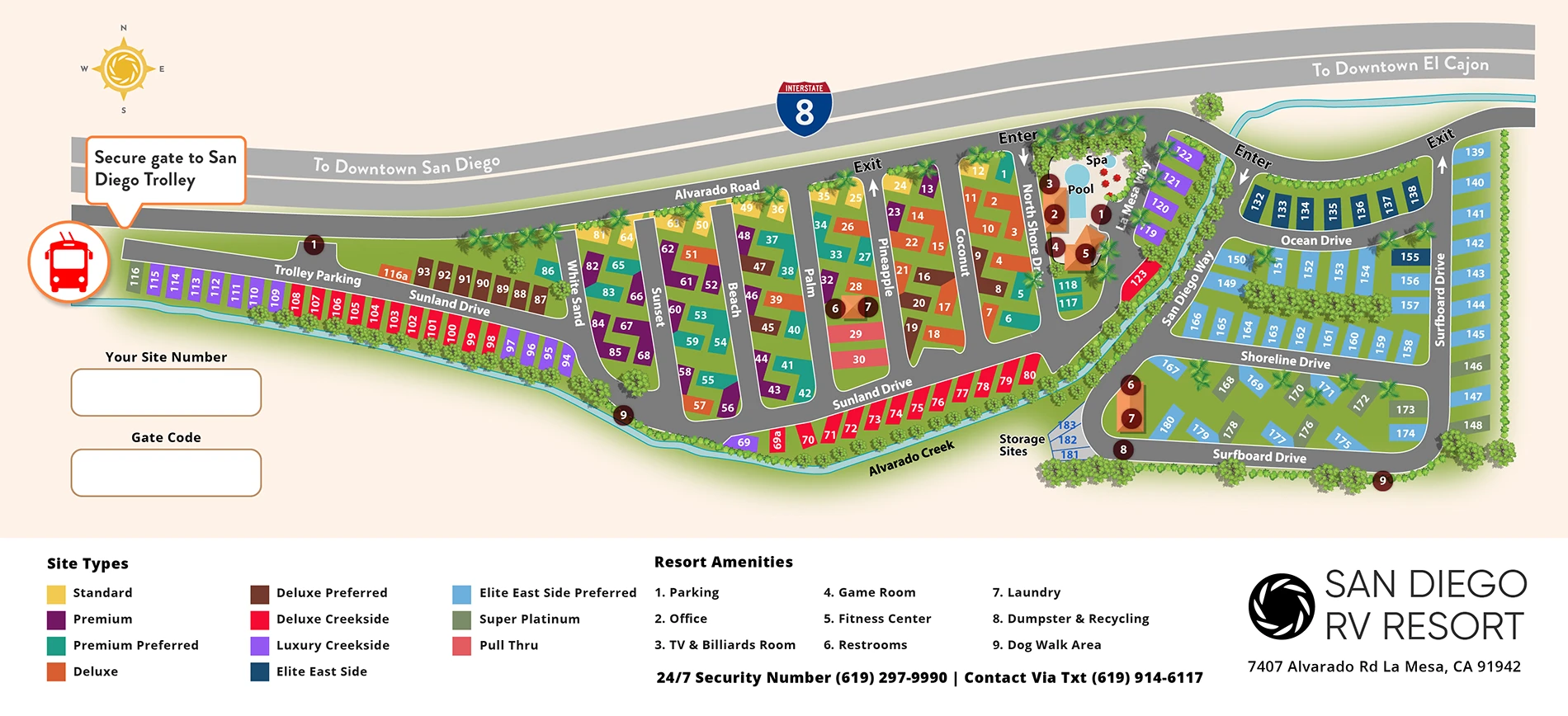 San Diego RV Resort Map