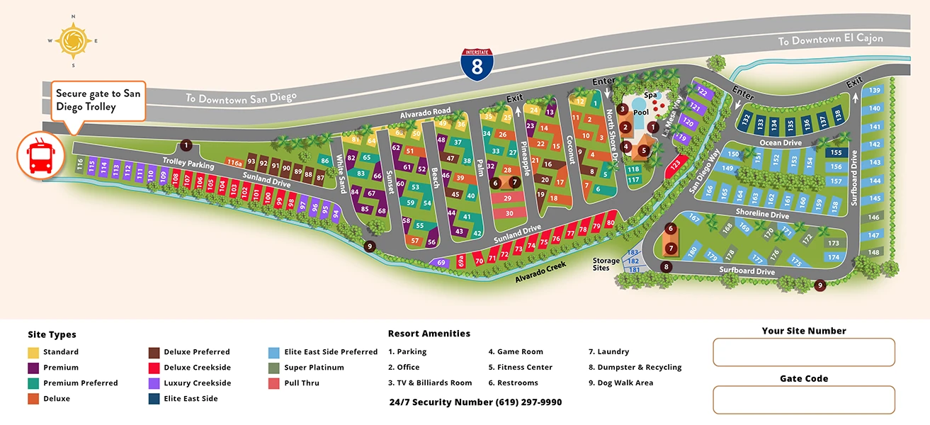 San Diego RV Resort Map
