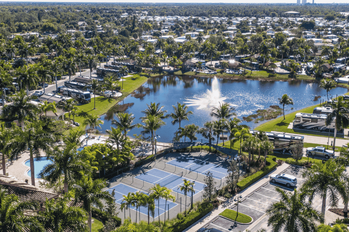 Aerial view of Naples Motorcoach Resort