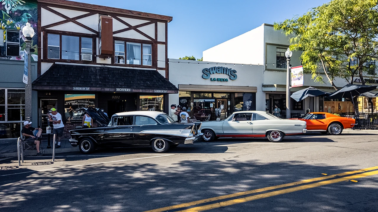 The Mesa car show during the summer time